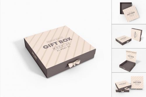 Gift Box Branding Mockup Set