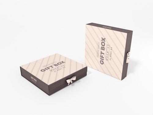 Gift Box Branding Mockup Set