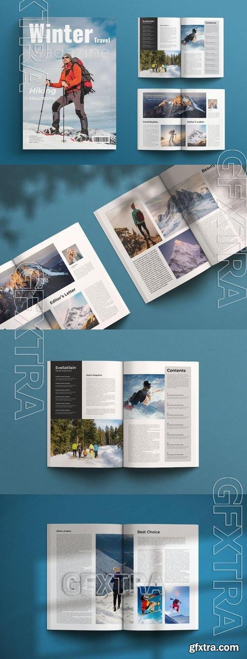 Winter Travel Magazine Template 4GRLB9G Winter Travel Magazine Template 4GRLB9G