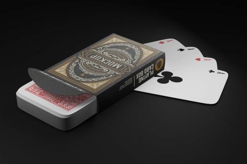 Poker Box with Playing Cards Mockup