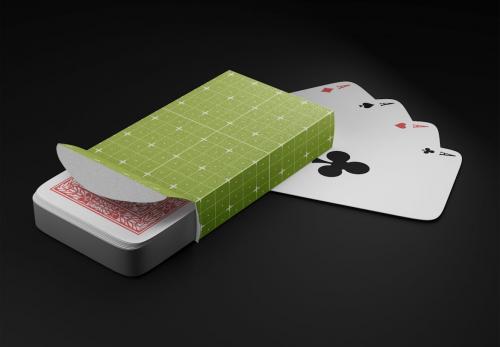 Poker Box with Playing Cards Mockup