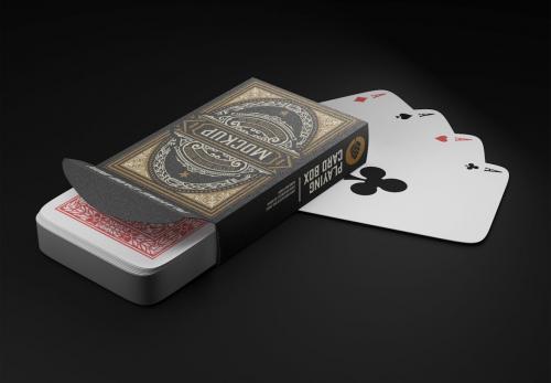 Poker Box with Playing Cards Mockup