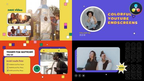 Colorful Media Endscreens for DaVinci Resolve - 50807369