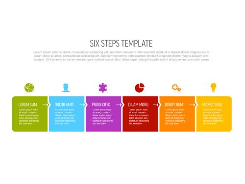 Six Simple Colorful Steps Process Infographic Layout - 447788391