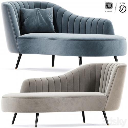 Baxton Kailyn Glam Chaise Lounge