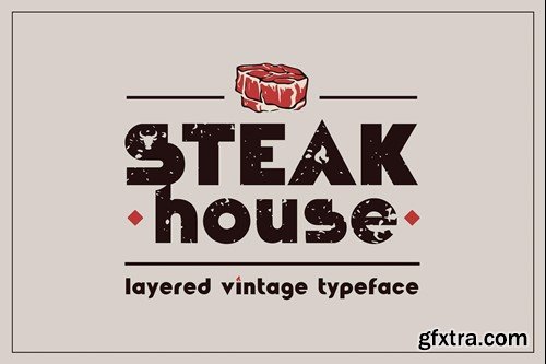 Steakhouse - layered vintage font WSULQNU