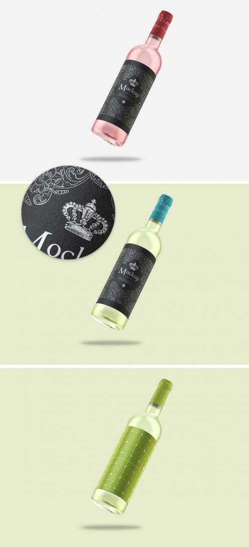 White Wine with Glass Bottle Mockup - 450203385
