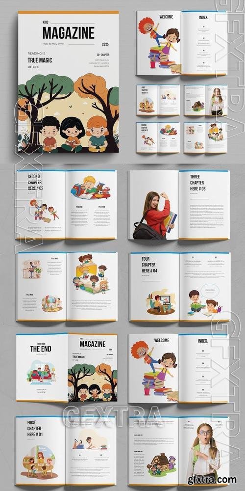 Kids Magazine Template Design Layout PCFE7JX Kids Magazine Template Design Layout PCFE7JX