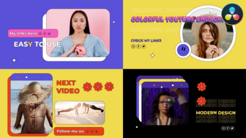 Colorful Youtube Endscreens for DaVinci Resolve - 50841652