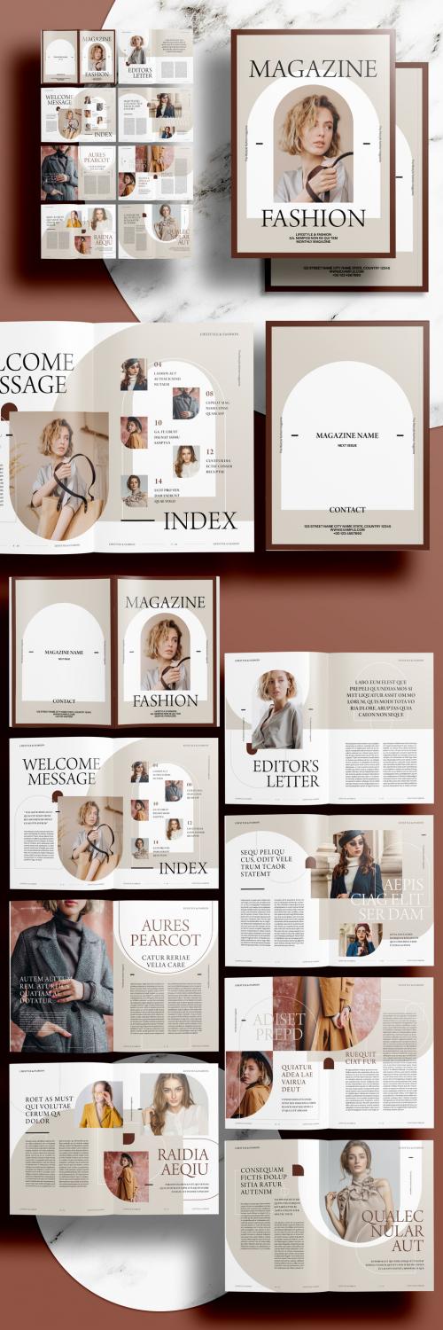 Luxury Brown Magazine Layout - 450209667