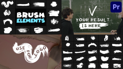 Hand Made Brush Elements | Premiere Pro MOGRT - 50864513