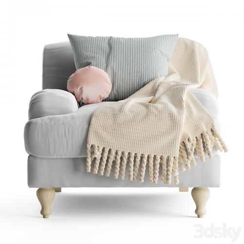 Rose fabric armchair