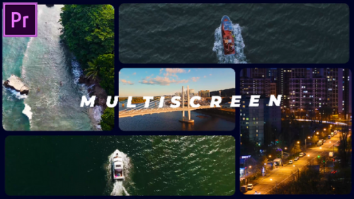Rhythmic Multiscreen Opener | Split Screen Slideshow MOGRT for Premier Pro - 50878872