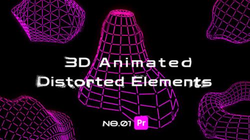 3D Animated Distorted Elements For Premiere Pro - 50891211