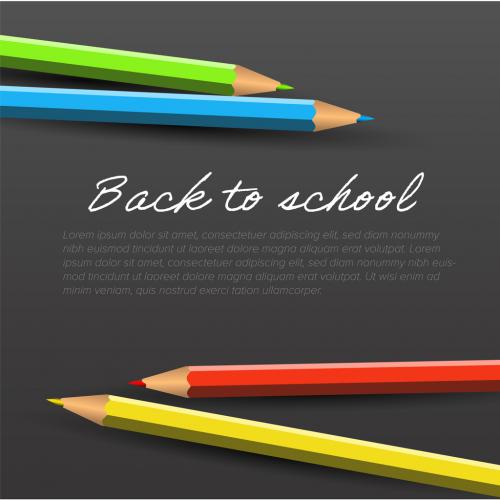 Back to School Banner Flyer with Text and Crayons - 454210426