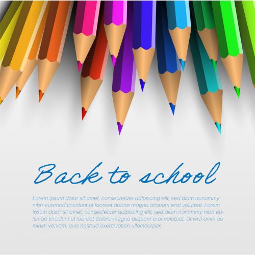 Back to School Banner Flyer with Text and Crayons - 454210427
