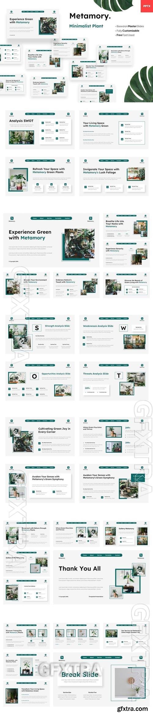 Metamory - Minimalist Plant Powerpoint Template SQWH3H8