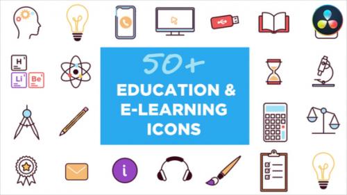 Animated Icons for Education and E-learning for DaVinci Resolve - 50808920
