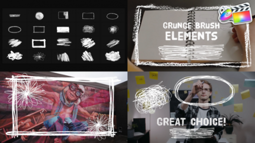 Grunge Brush Elements | FCPX - 50930601