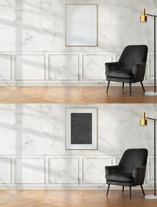Empty Wall Mockup in the Living Room - 456995000