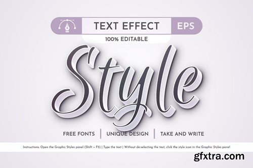 Script Editable Text Effect, Graphic Style 43HV7R8