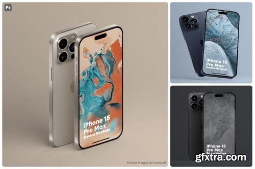 iPhone 15 Pro Max Mockup Collections 14xPSD