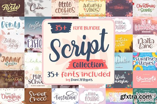 Script Collection Font Bundle - 36 Premium Fonts