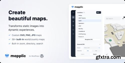 CodeCanyon - Mapplic - Custom Interactive Map WordPress Plugin v8.4.0 - 6800158 - Nulled