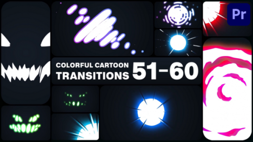 Colorful Cartoon Transitions for Premiere Pro - 50950234