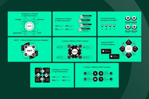 SWOT Line Infographic Asset Illustrator