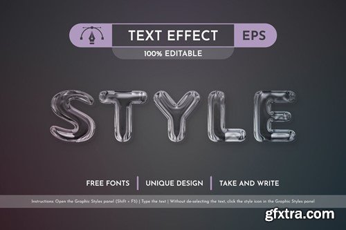 Glass Editable Text Effect, Graphic Style WGR92G8