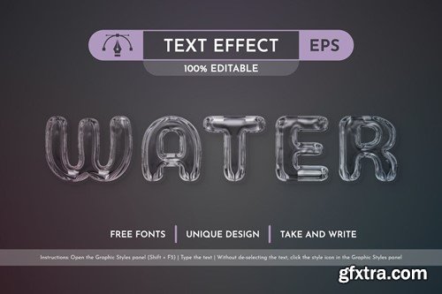 Glass Editable Text Effect, Graphic Style WGR92G8