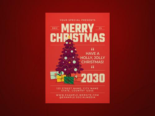 Christmas Flyer Layout - 470190598