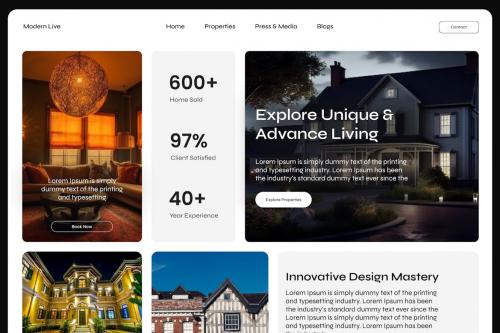 Living- Real Estate Website Hero UI