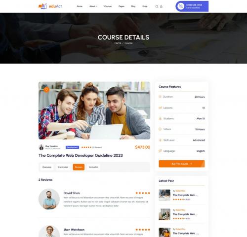 EduAct - Education & Courses Figma Template