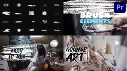 Grunge Brush Elements | Premiere Pro MOGRT - 51061493