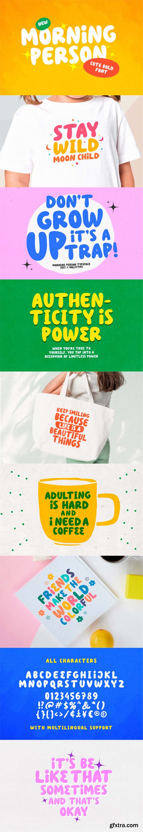 Morning Person - Cute Bold Font