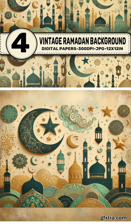 4 Vintage Ramadan Backgrounds