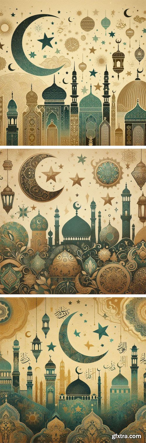 4 Vintage Ramadan Backgrounds