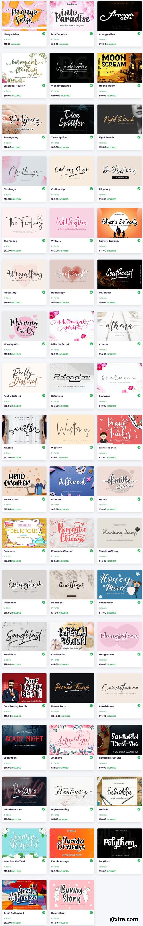 Impressive Font Bundle - 53 Premium Fonts Impressive Font Bundle - 53 Premium Fonts
