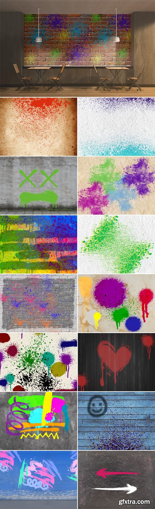 20 Spray Paint Textures Bundle
