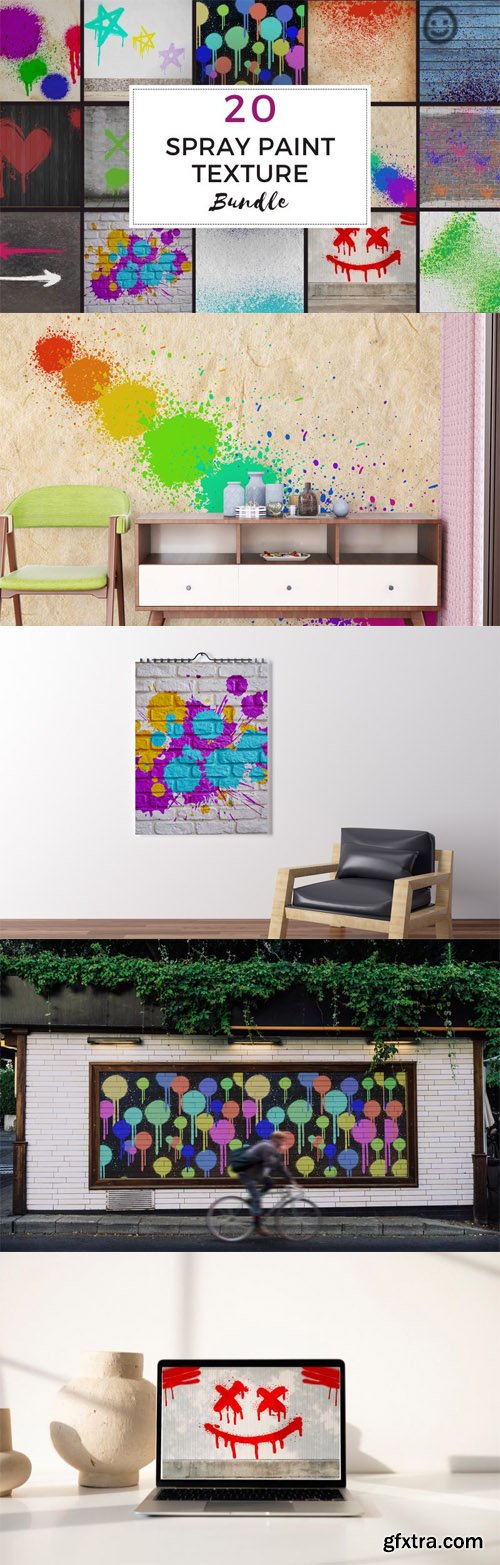 20 Spray Paint Textures Bundle