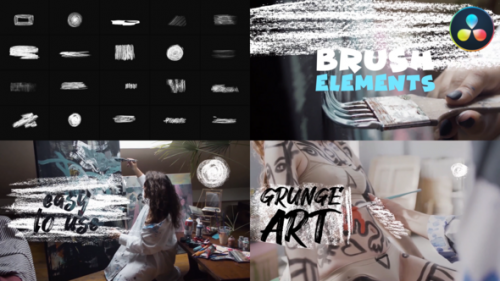 Grunge Brush Elements | DaVinci Resolve - 51181692