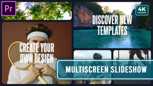 Slideshow | Multiscreen Opener | Split Screen Mood MOGRT for Premier Pro - 51184627