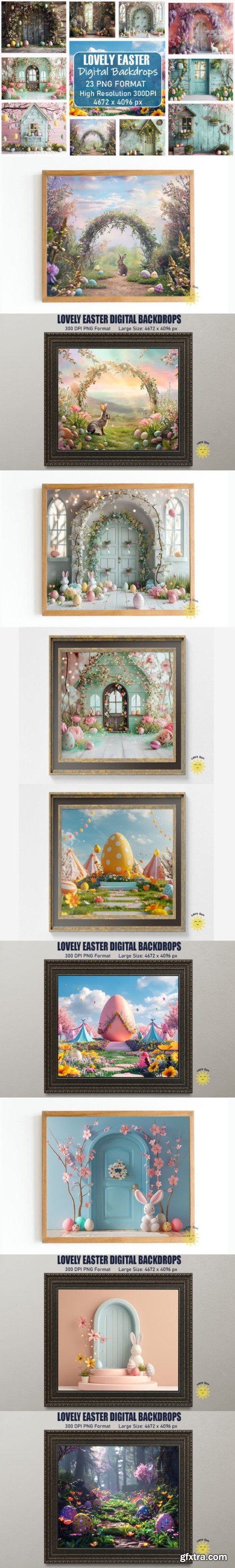 Lovely Easter Digital Backdrops
