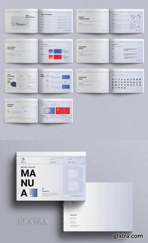 Brand Manual Template Design Layout Landscape 755487798