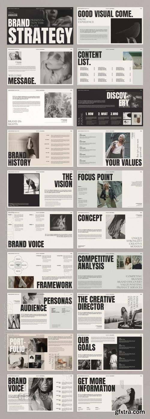 Minimal Brand Strategy Presentation Template Design Layout 757184629
