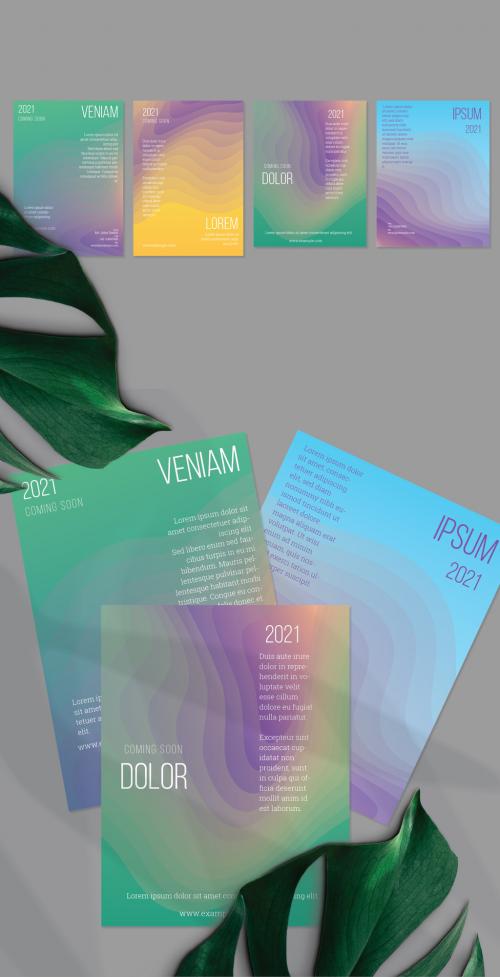 Flyer Layout with Futuristic Wavy Gradient Blend Shapes - 478610487