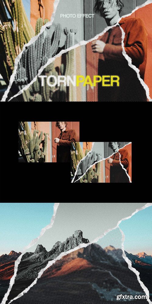 Torn Paper Photoshop Effect Template