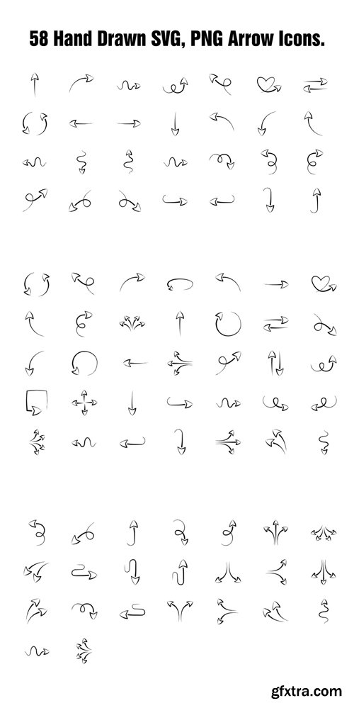 50 Hand Drawn Arrows Icons
